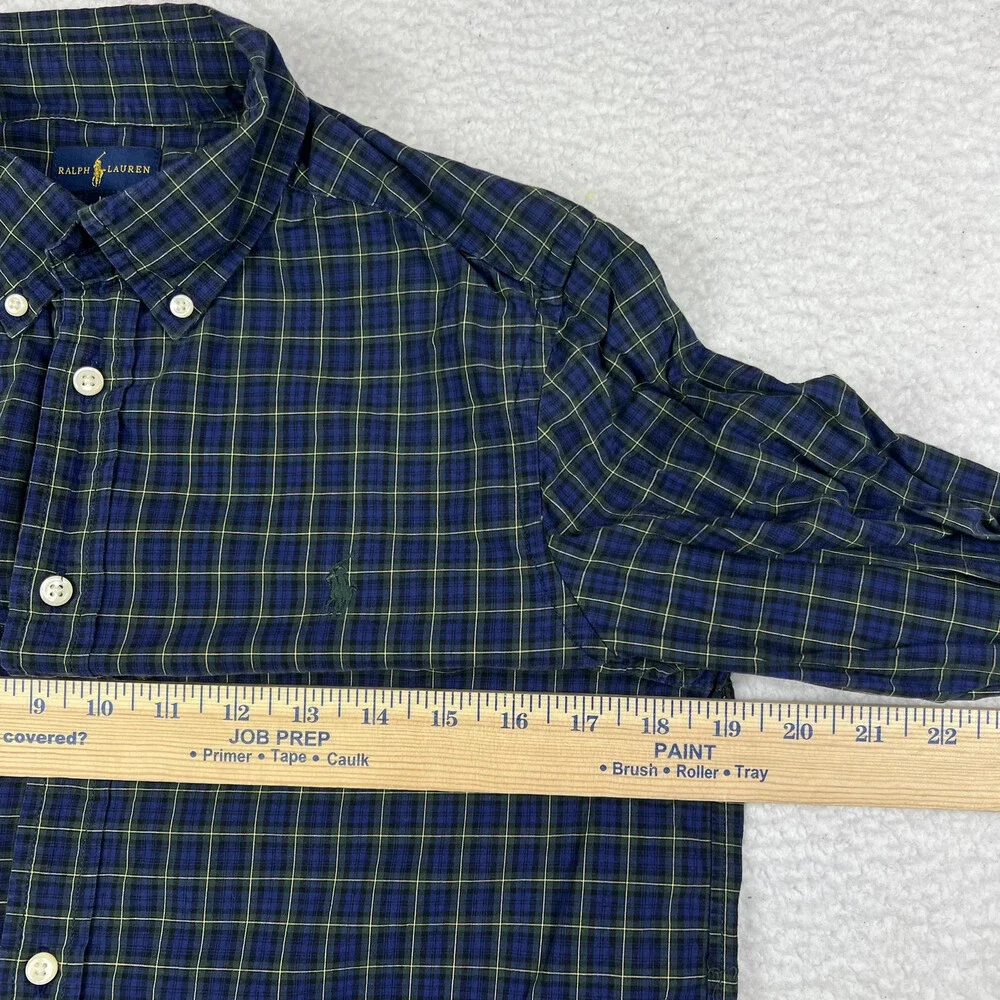 Ralph Lauren Shirt Youth Large Plaid Button Down Long Sleeve Classic Casual